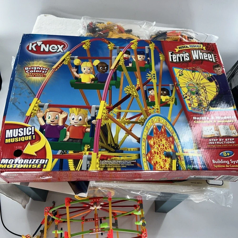 K'Nex Musical Ferris Wheel Complete Set!, Age 8+ 3 Models 523 Pieces Most Sealed